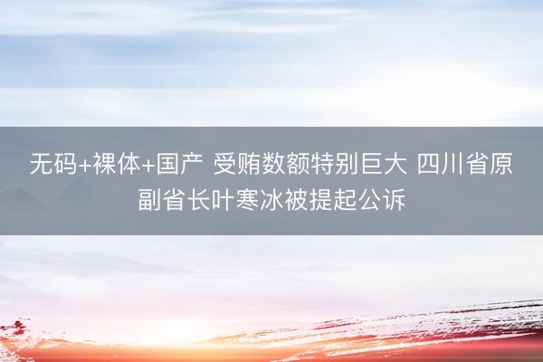 无码+裸体+国产 受贿数额特别巨大 四川省原副省长叶寒冰被提起公诉