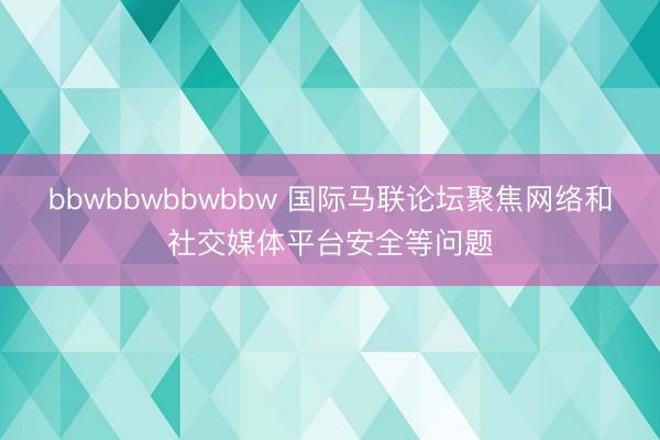 bbwbbwbbwbbw 国际马联论坛聚焦网络和社交媒体平台安全等问题