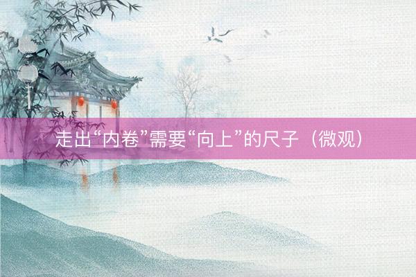 走出“内卷”需要“向上”的尺子（微观）