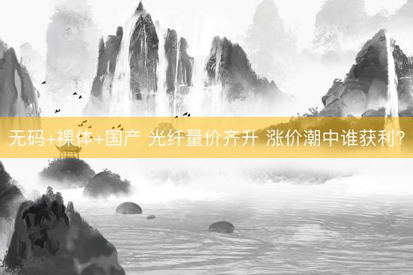 无码+裸体+国产 光纤量价齐升 涨价潮中谁获利？