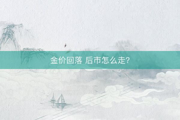 金价回落 后市怎么走？