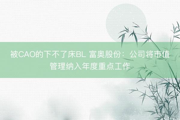 被CAO的下不了床BL 富奥股份：公司将市值管理纳入年度重点工作