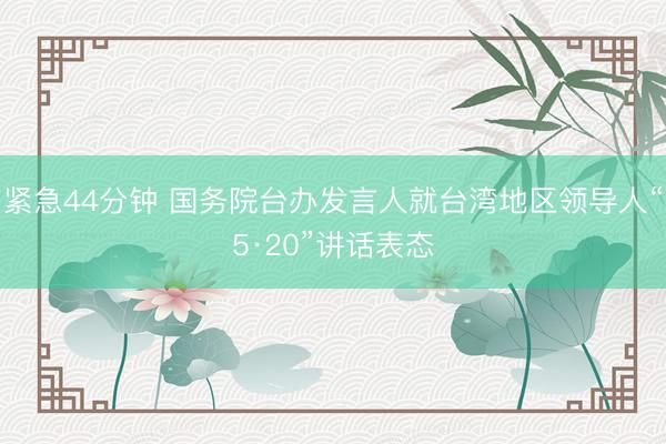 紧急44分钟 国务院台办发言人就台湾地区领导人“5·20”讲话表态