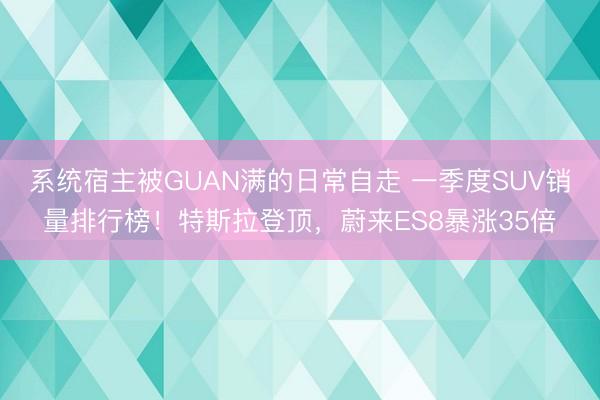 系统宿主被GUAN满的日常自走 一季度SUV销量排行榜！特斯拉登顶，蔚来ES8暴涨35倍
