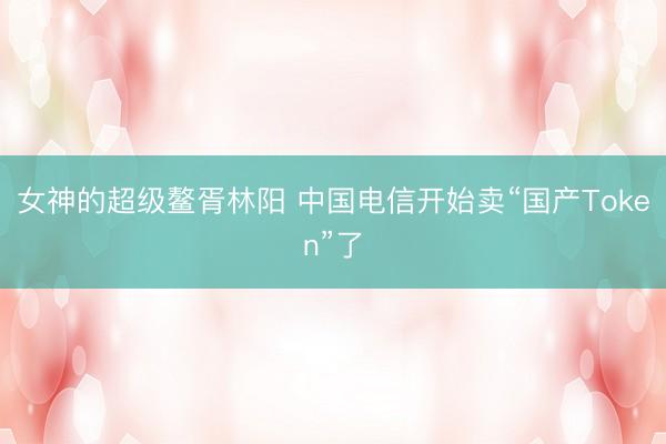 女神的超级鳌胥林阳 中国电信开始卖“国产Token”了
