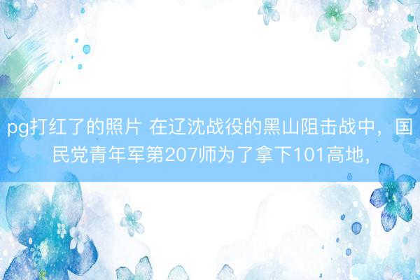 pg打红了的照片 在辽沈战役的黑山阻击战中，国民党青年军第207师为了拿下101高地，