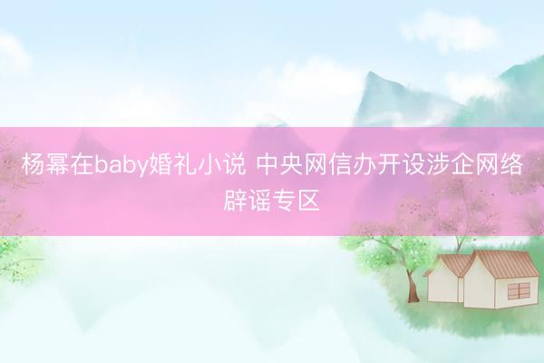 杨幂在baby婚礼小说 中央网信办开设涉企网络辟谣专区