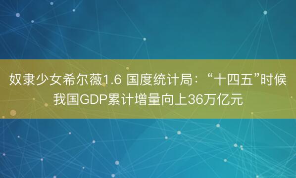 奴隶少女希尔薇1.6 国度统计局：“十四五”时候我国GDP累计增量向上36万亿元