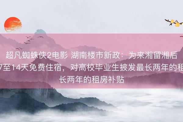 超凡蜘蛛侠2电影 湖南楼市新政：为来湘留湘后生提供7至14天免费住宿，对高校毕业生披发最长两年的租房补贴