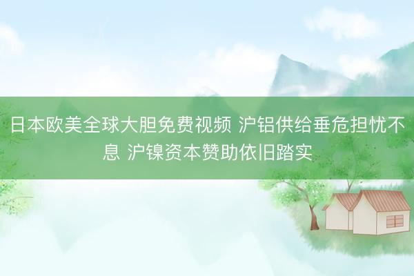 日本欧美全球大胆免费视频 沪铝供给垂危担忧不息 沪镍资本赞助依旧踏实