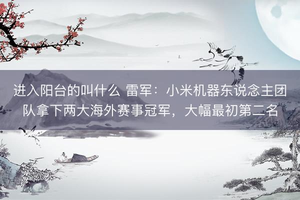 进入阳台的叫什么 雷军：小米机器东说念主团队拿下两大海外赛事冠军，大幅最初第二名