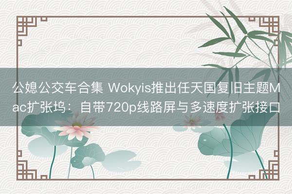 公媳公交车合集 Wokyis推出任天国复旧主题Mac扩张坞：自带720p线路屏与多速度扩张接口