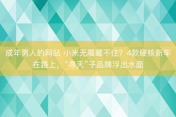 成年男人的网站 小米无餍藏不住?4款硬核新车在路上,“寻天”子品牌浮出水面