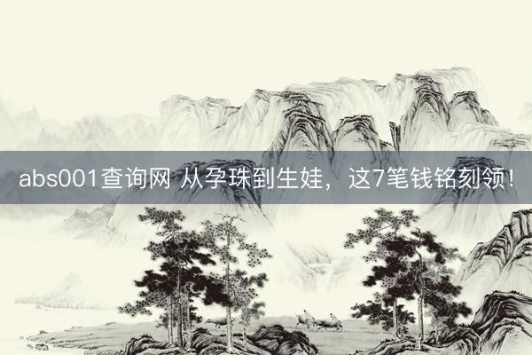 abs001查询网 从孕珠到生娃，这7笔钱铭刻领！
