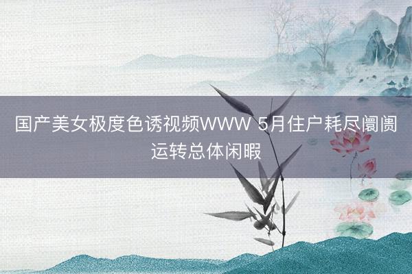 国产美女极度色诱视频WWW 5月住户耗尽阛阓运转总体闲暇
