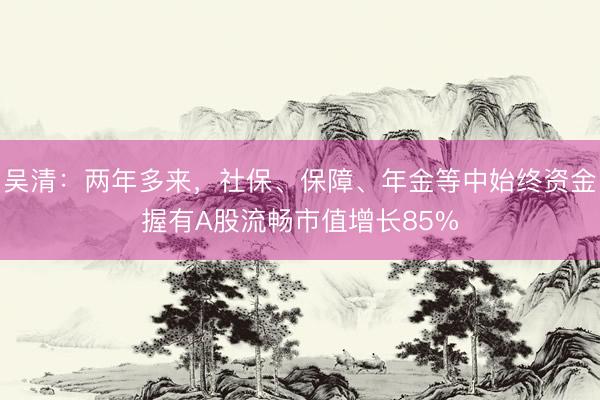 吴清：两年多来，社保、保障、年金等中始终资金握有A股流畅市值增长85%