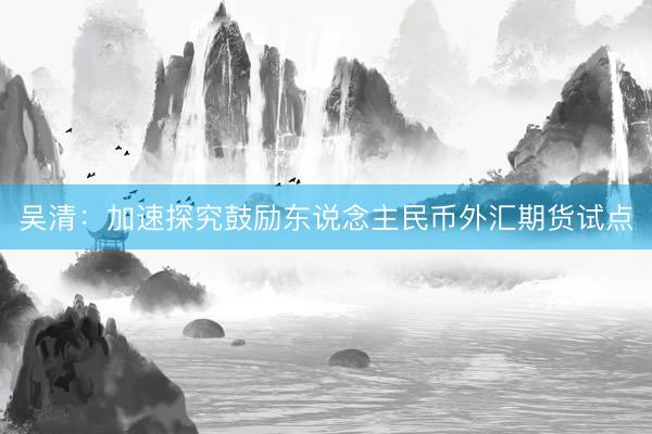 吴清：加速探究鼓励东说念主民币外汇期货试点