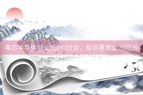 粤芯半导体创业板IPO过会，拟召募资金75亿元